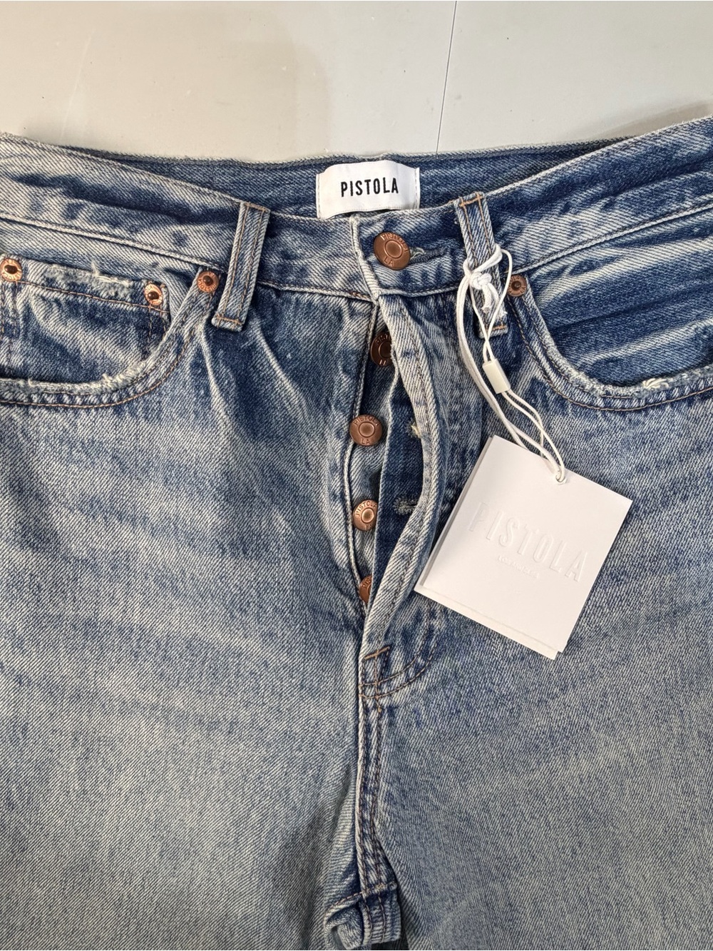 Pistola Cassie Super High Rise Straight Jeans Size 26 Bramble Denim Button Fly - Picture 5 of 9